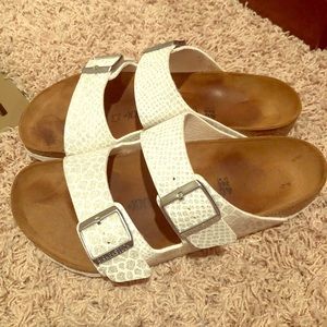 Birkenstock  with silver magic snake white